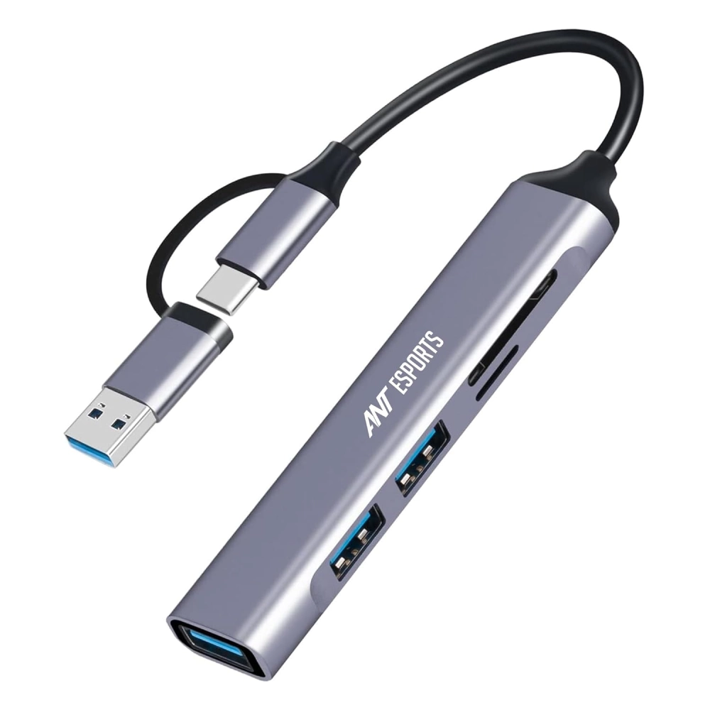 Ant Esports Type-C + USB TO USB Hub | Card Reader 6 Port AEC610 view 2